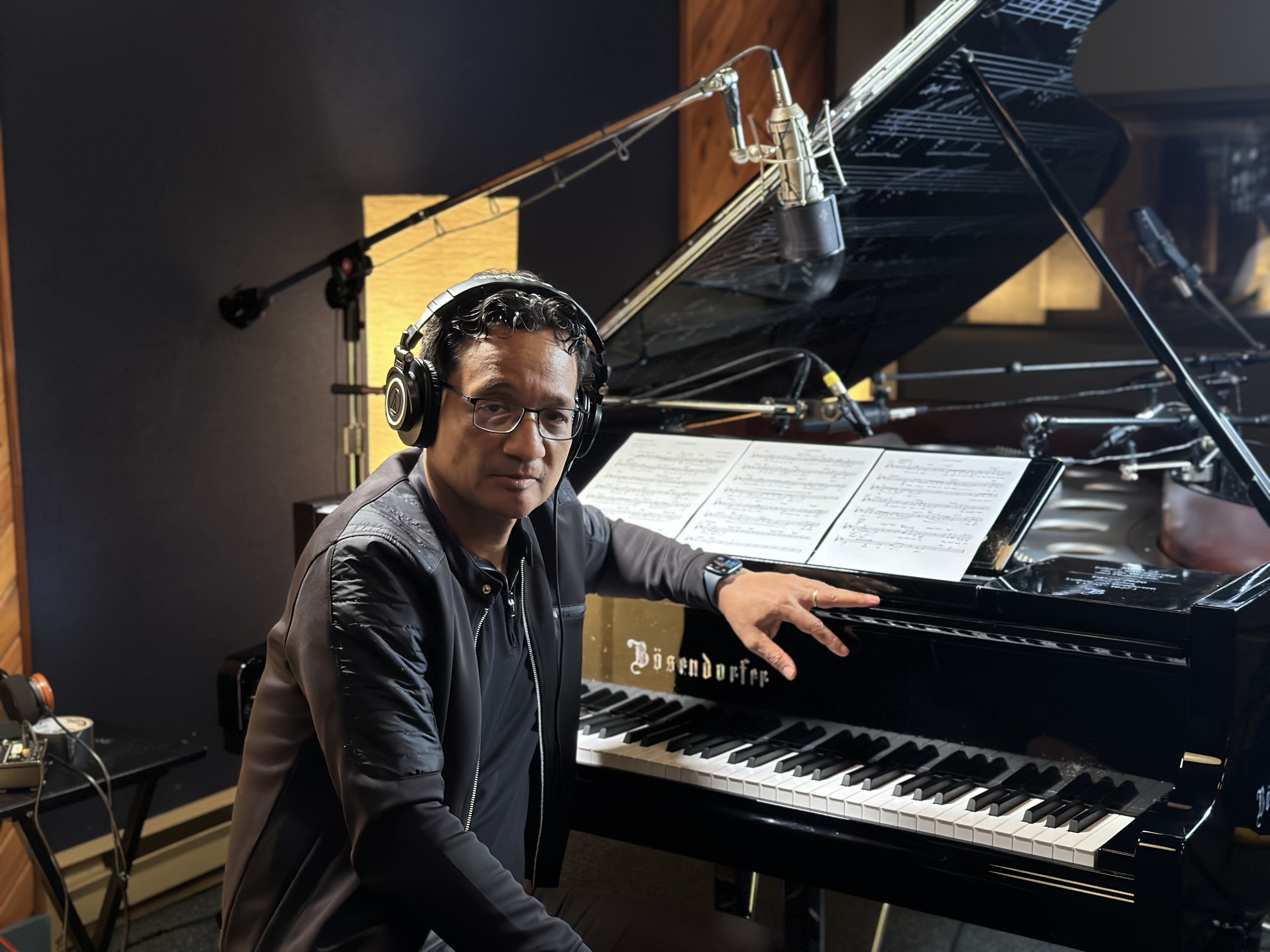 D.D. Jackson recording the Poetry Project at the Bösendorfer
