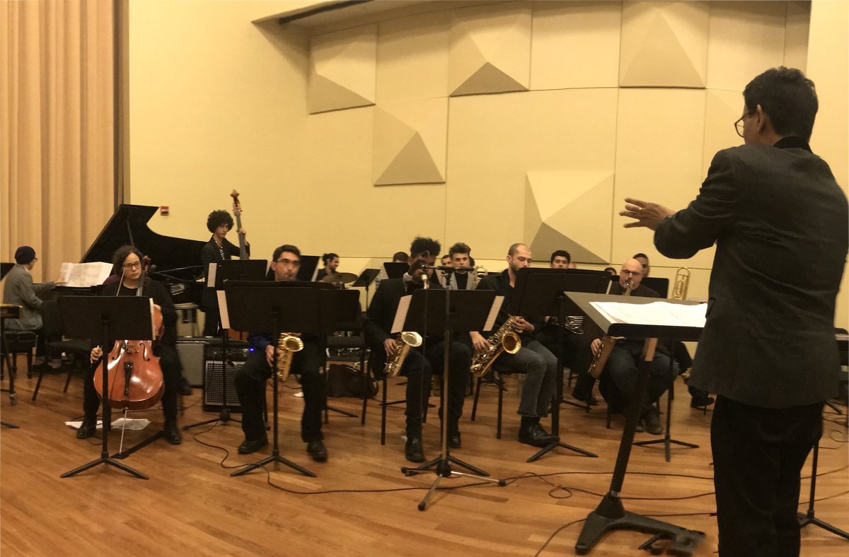 D.D. Jackson conducting big band, October 2018