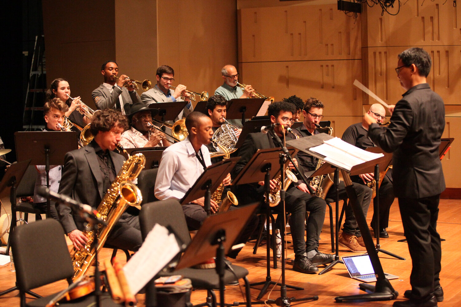 D.D. Jackson conducting the Brooklyn College Global Jazz Masters Big Band